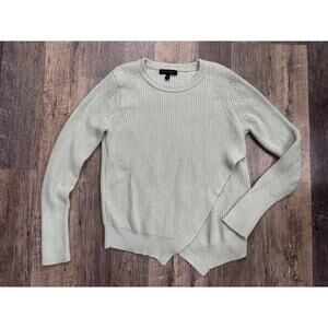 Banana Republic Womens Shaker‎ Knit Sweater Mint Green Crossover Hem Small